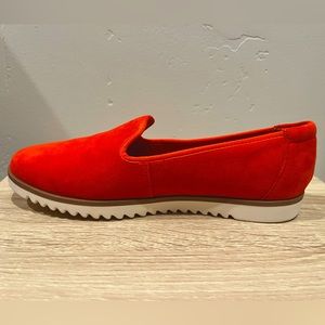 Clarks, Bright Orange, Size 8 W. Cushion Soft Loafer.